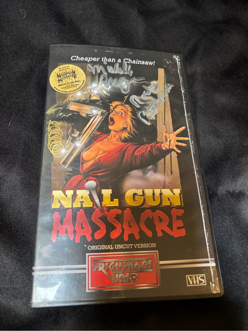 Nail Gun Massacre Original Uncut VHS SIGNED Limited Edition 0833/1000 Red